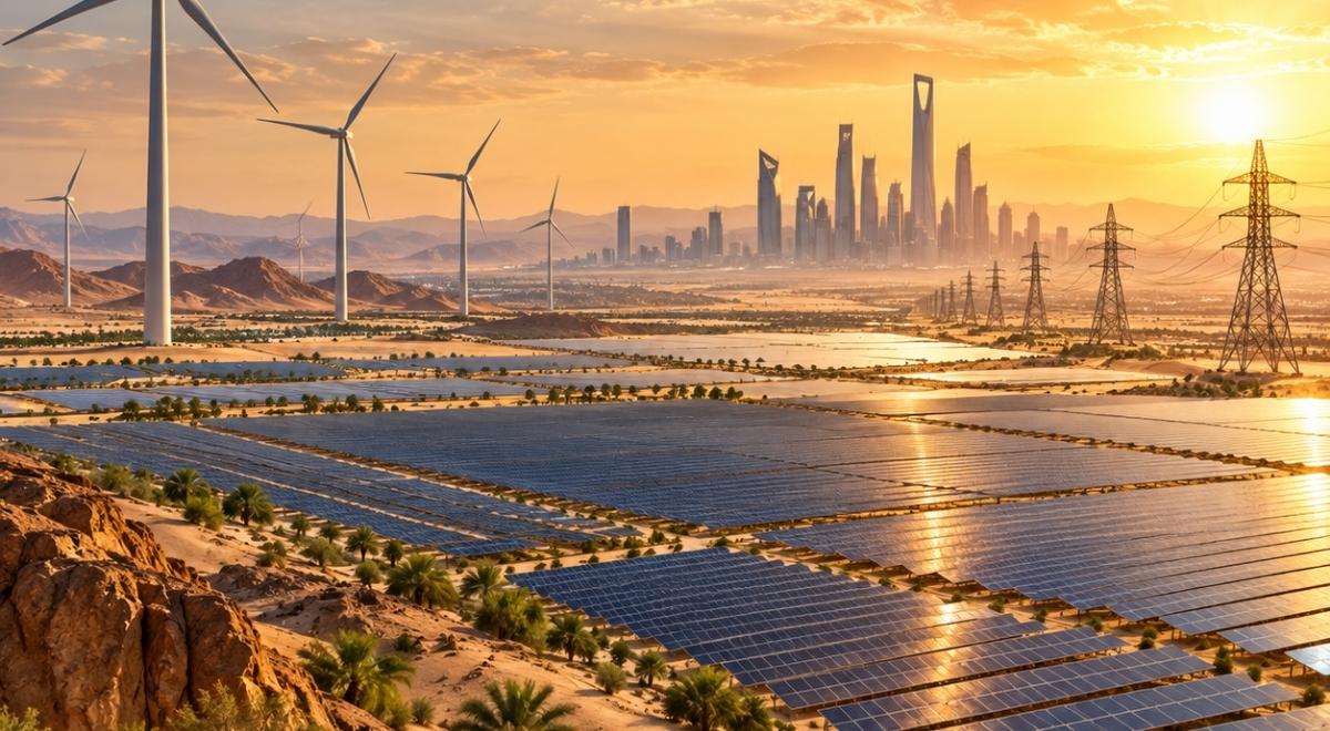 header, Ilustrasi Energi Terbarukan di Arab Saudi (Sumber Green Tech News Middle East)